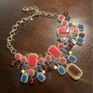 Banana Republic necklace gold with pink/blue/ brown beads